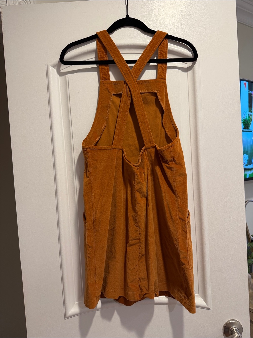 Madewell Rust Orange Corduroy Pinafore Mini Dress - Picture 2 of 2